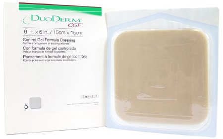 DuoDerm® CGF® Border Hydrocolloid Dressing, 4 x 5 Inch Triangle, 5 ct