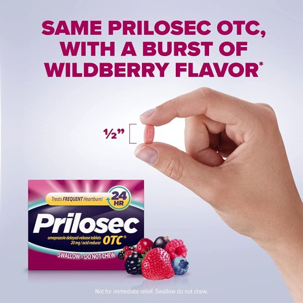 Prilosec OTC Omeprazole Acid Reducer Tablets for Heartburn, 42 ct.