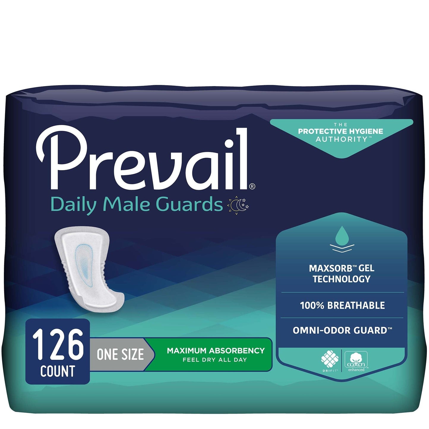 Prevail® Daily Male Guards Maximum Bladder Control Pad, 12.5" Length, 14 ct