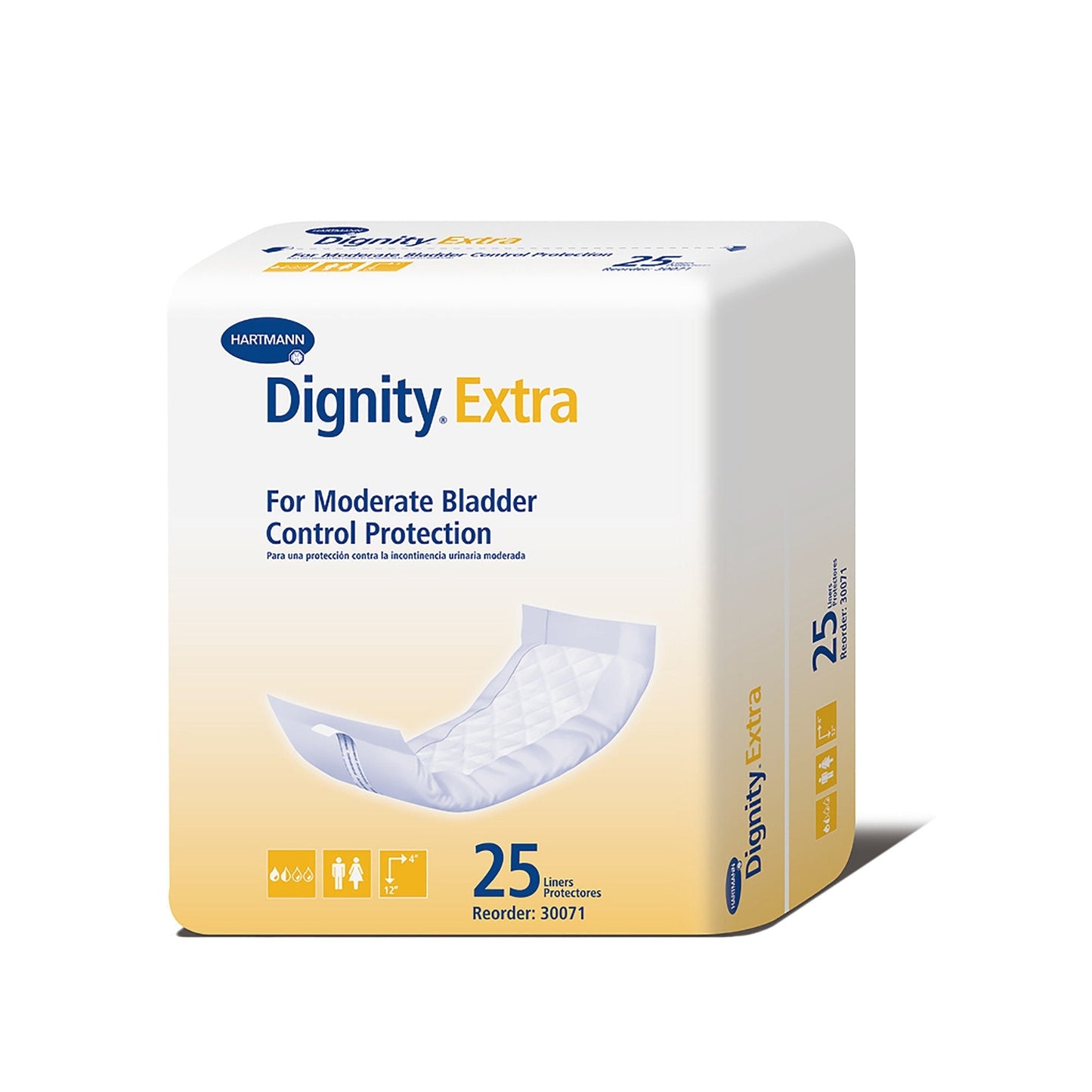 Dignity® Extra™ For Moderate Incontinence Liner, 12" Length, 250 ct