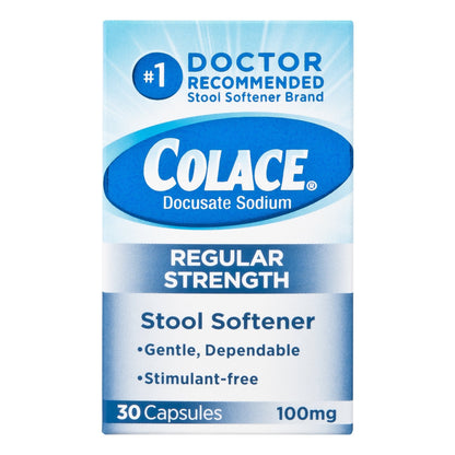 Colace® Docusate Sodium Stool Softener, 30 ct