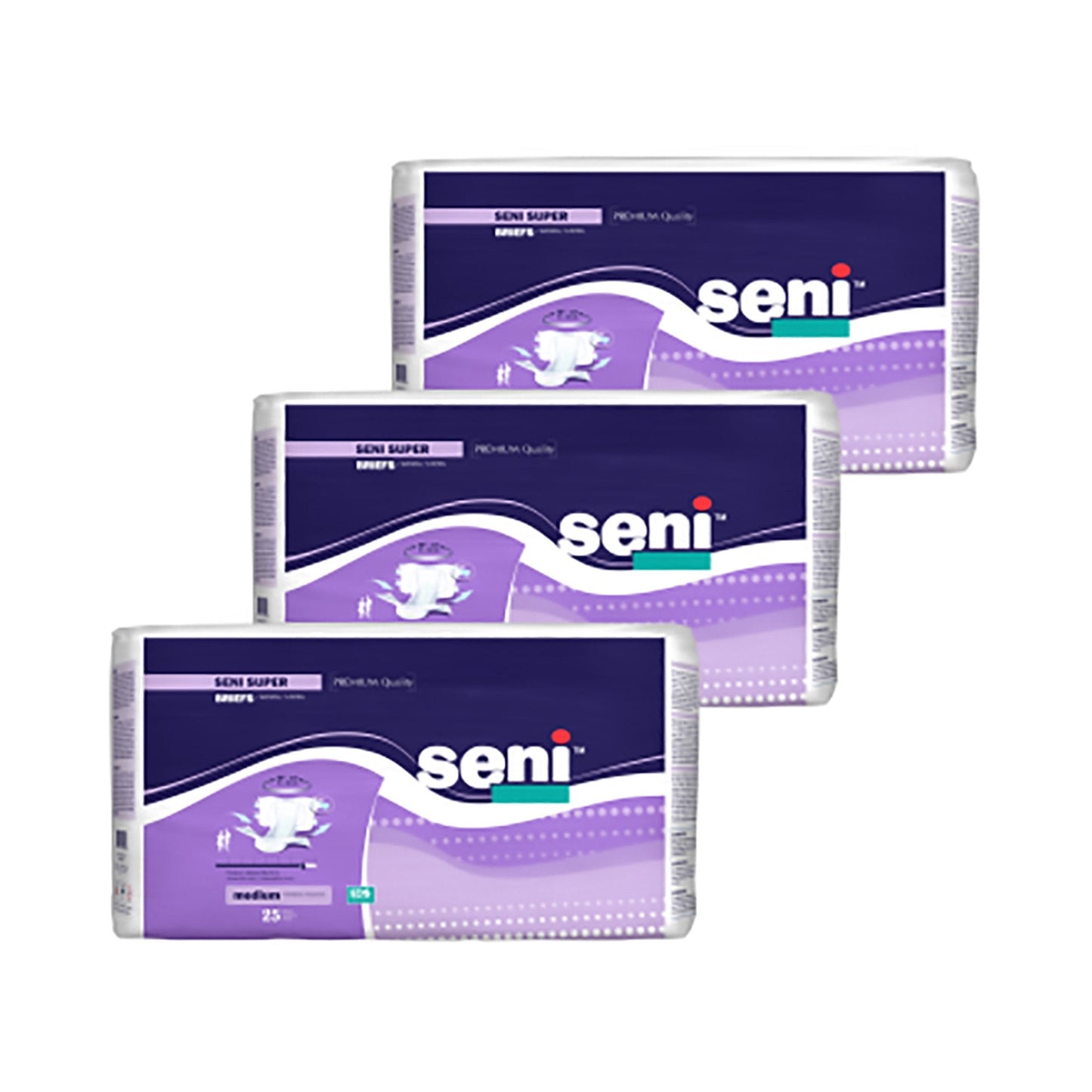 Seni® Super Heavy Absorbency Incontinence Brief, Medium, 25 ct