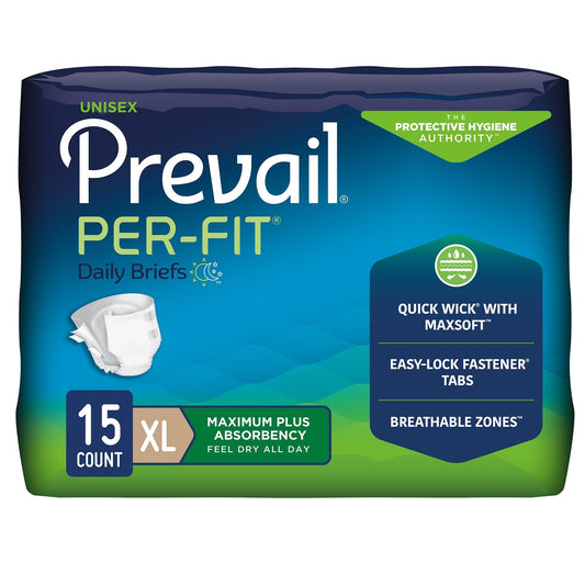 Prevail® Per-Fit® Daily Briefs with Tabs, Maximum Plus Absorbency