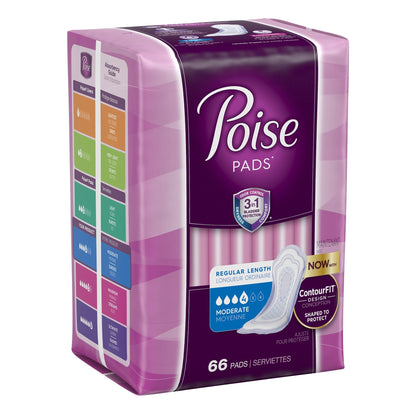 Poise® Moderate Bladder Control Pad, Regular Length, 66 ct