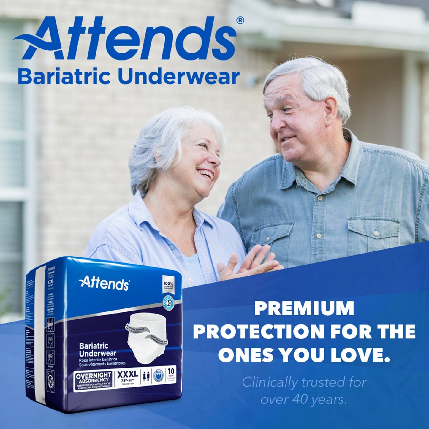 Attends® Absorbent Underwear, 3X-Large, 10 ct