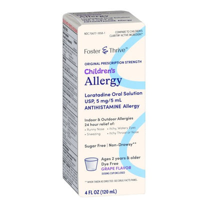 Foster & Thrive Children's 24 HR Allergy Relief Liquid, Grape, 4 oz.