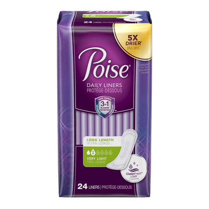 Poise Daily Panty Liners, Light Absorbency, 8.5 in Long Length