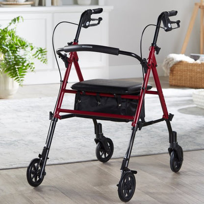 McKesson Four-Wheel Adjustable Height Foldable Rollator