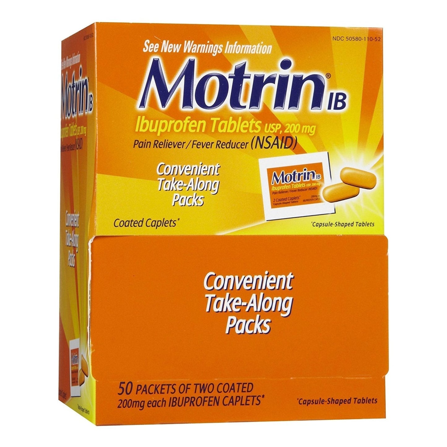 Motrin® IB Ibuprofen Pain Relief, 50 2-packs