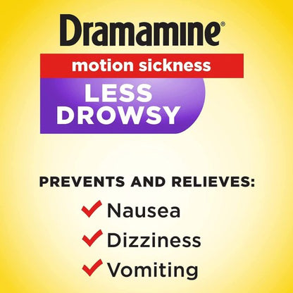 Dramamine Nausea Relief Motion Sickness Less Drowsy Tablets, 8 ct.