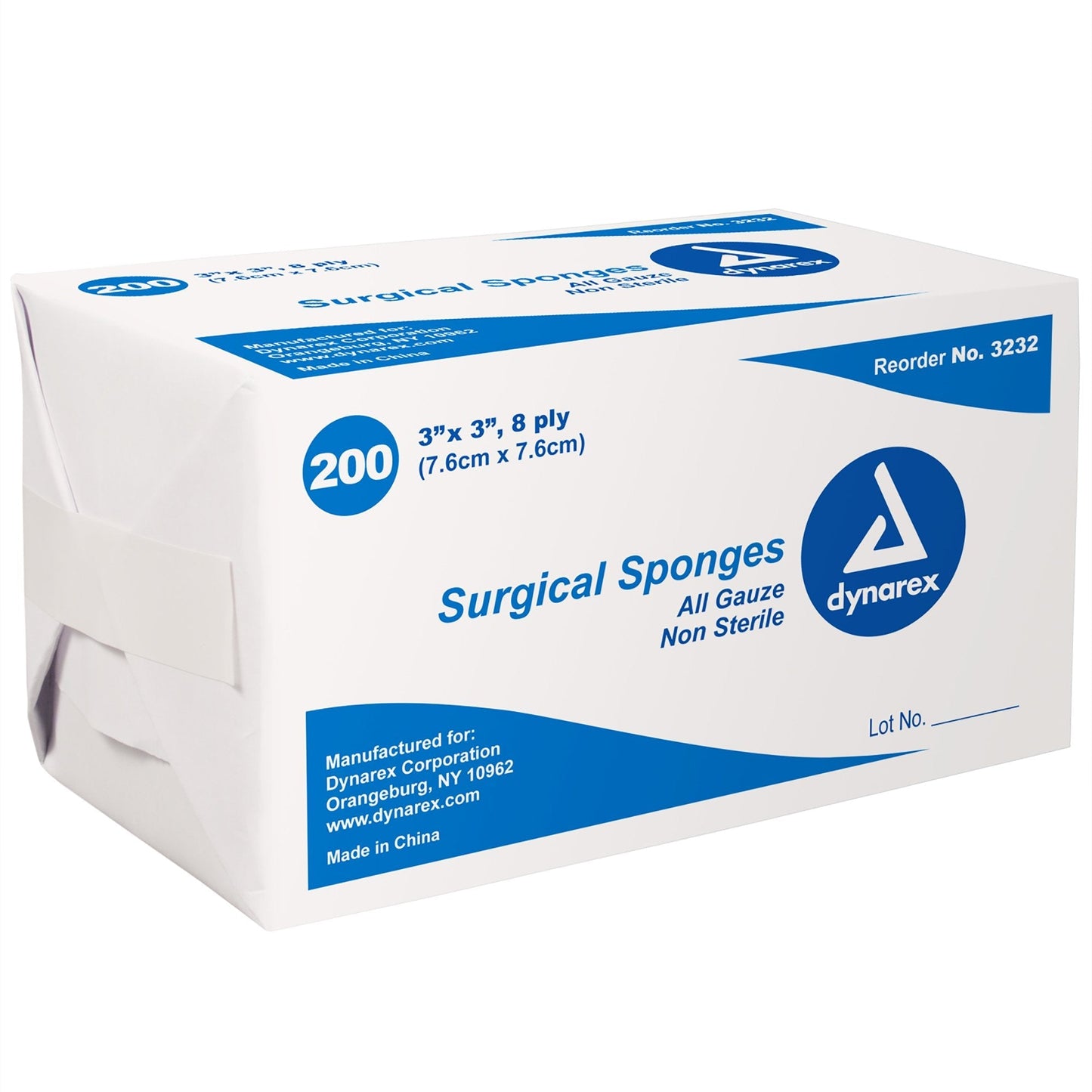 Dynarex® NonSterile Gauze Sponge, 3 x 3 Inch, 200 ct