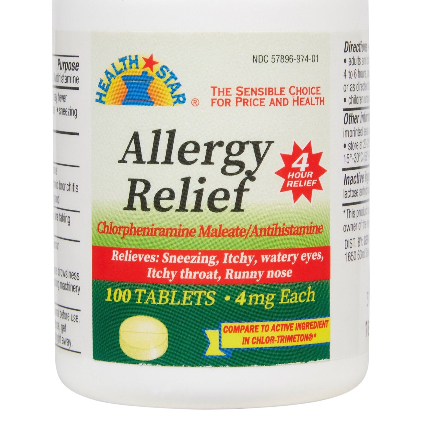 Health*Star® Chlorpheniramine Maleate Allergy Relief, 100 ct