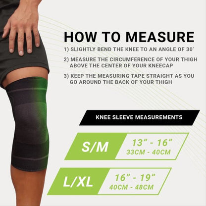 Green Drop Infused Compression Sleeve Knee Support, Small/Medium