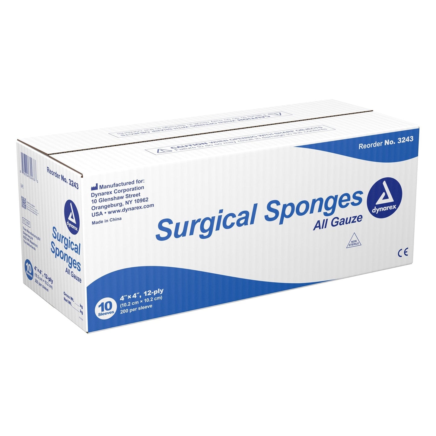 Dynarex® NonSterile Gauze Sponge, 4 x 4 Inch, 2000 ct