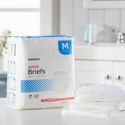 McKesson Super Moderate Absorbency Incontinence Brief, Medium, 16 ct.