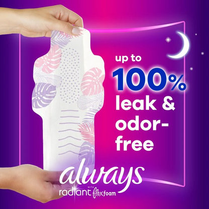 Always Radiant Overnight Pads w/ Flexi-Wings, Size 4