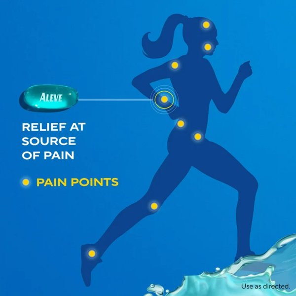 Aleve Liquid Gel Capsules for Pain Relief and Fever Reducer