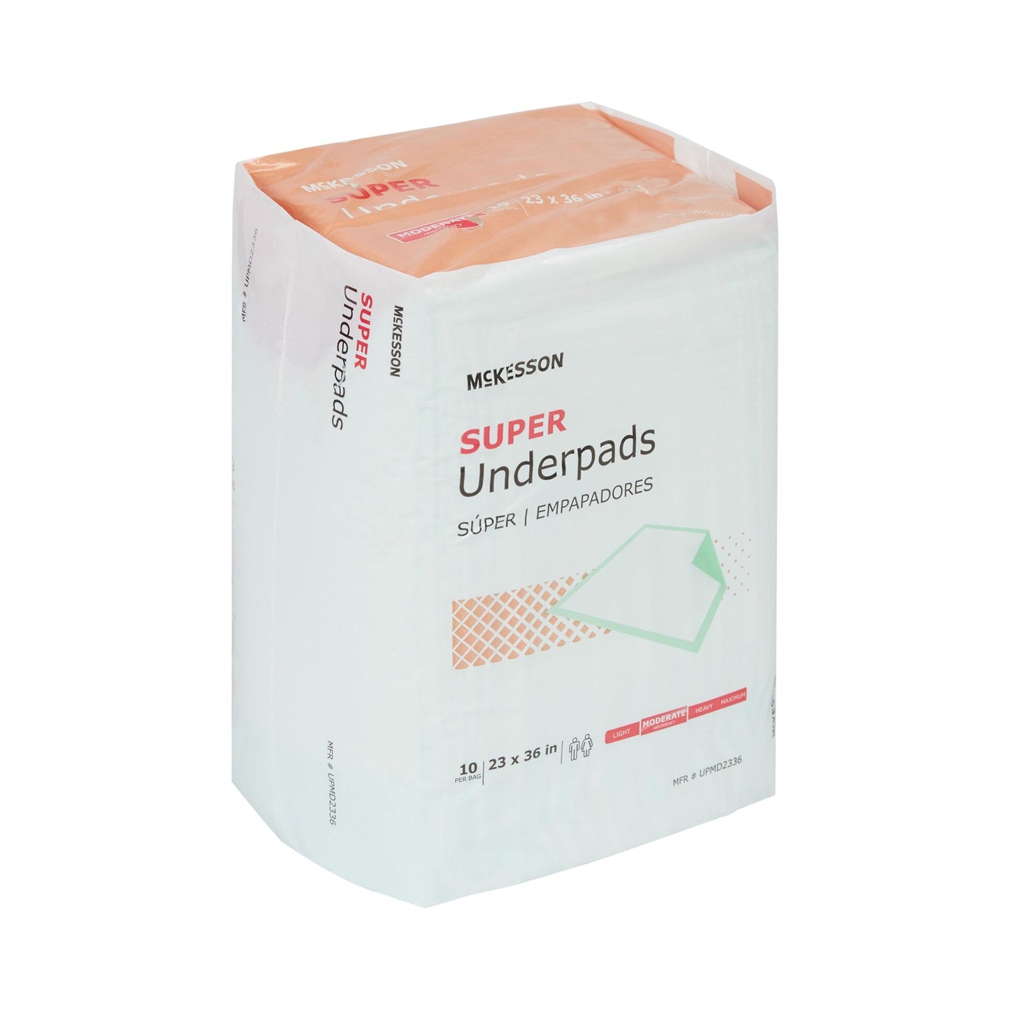 McKesson Super Moderate Absorbency Underpad, 23 x 36 Inch, 10 ct