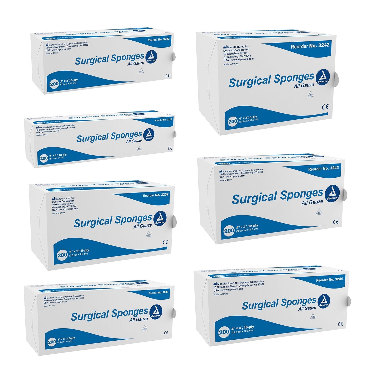 Dynarex® NonSterile Gauze Sponge, 4 x 4 Inch, 4000 ct