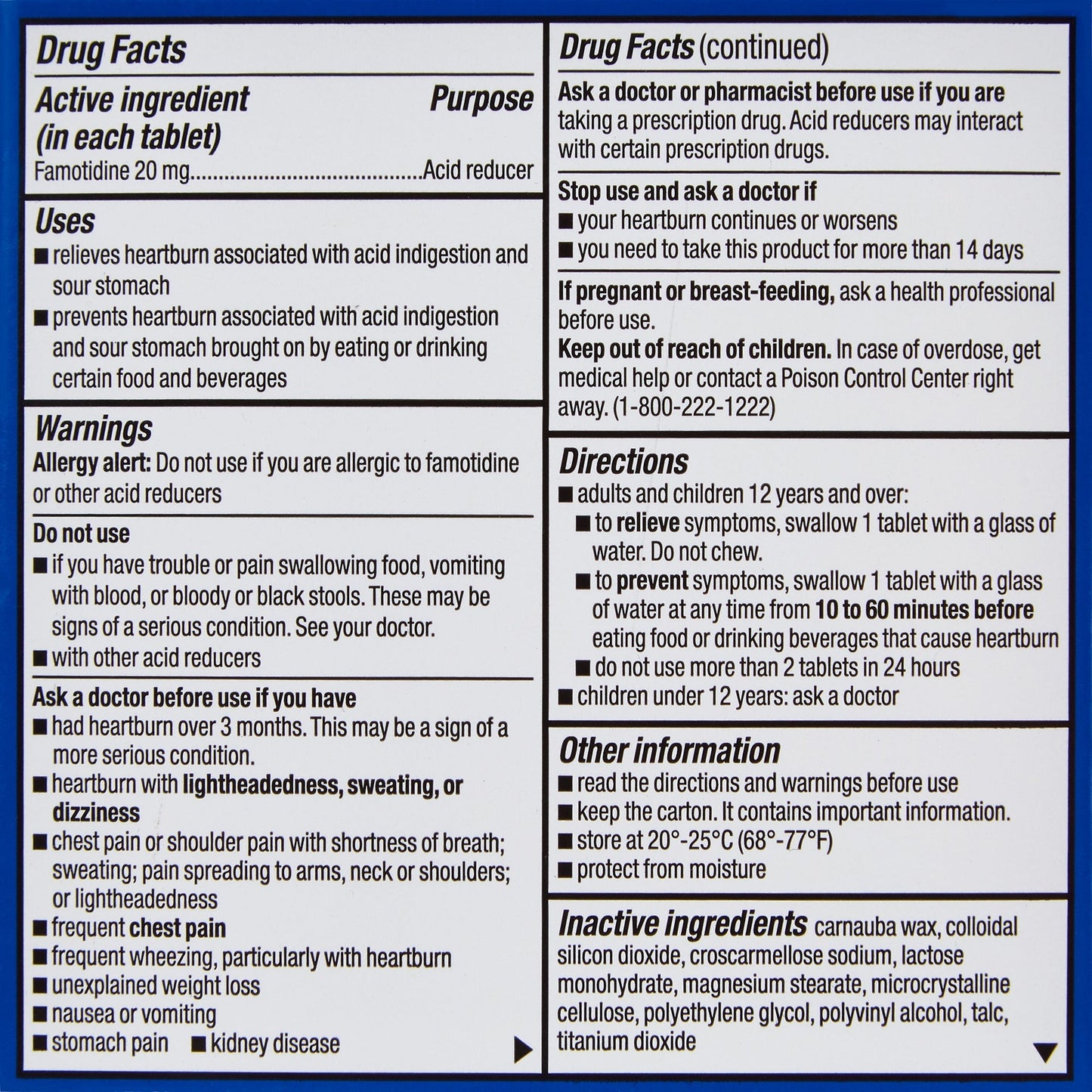 Sunmark Famotidine Acid Reducer Tablets, 25 ct.