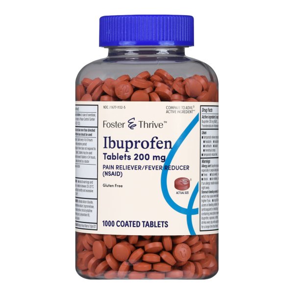 Foster & Thrive NSAID Ibuprofen Tablets, 200 mg, 1000 ct.