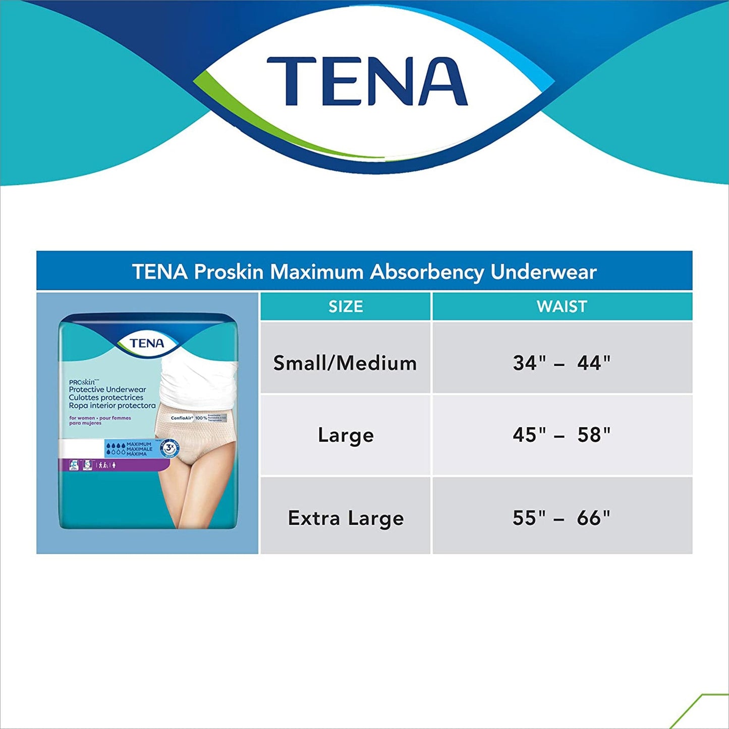 Female Adult Absorbent Underwear TENA® ProSkin™ Protective Pull On with Tear Away Seams X-Large Disposable Moderate Absorbency