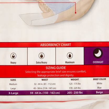 Wings™ Overnight Absorbency Incontinence Brief, XL, 15 ct