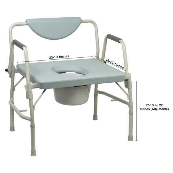 McKesson Bariatric Commode Chair w/ Drop arms, 1,000 lbs. Capacity