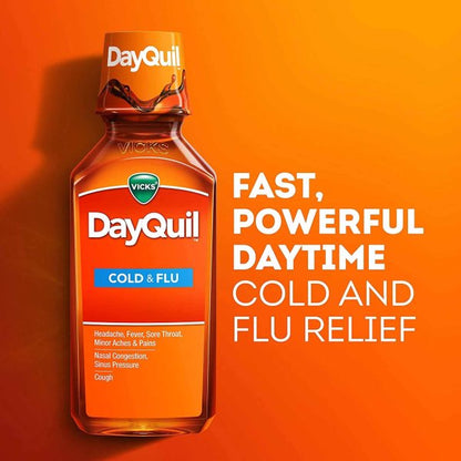 Vicks DayQuil Cold & Flu Liquid, 8 oz.