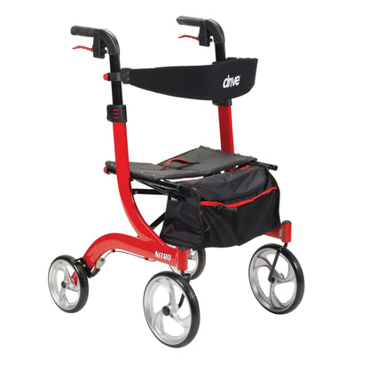 Drive™ Nitro 4 Wheel Rollator, Red