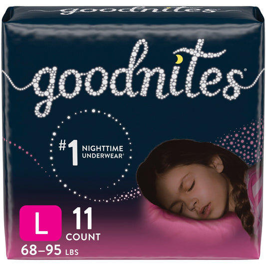 GoodNites® Absorbent Underwear, Large, Girl, 11 ct