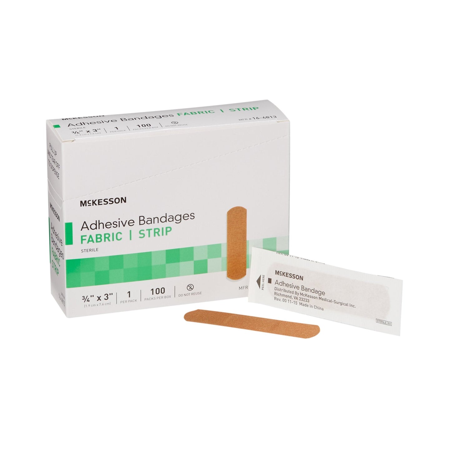 McKesson Tan Adhesive Strip, 3/4 x 3 Inch, 2400 ct