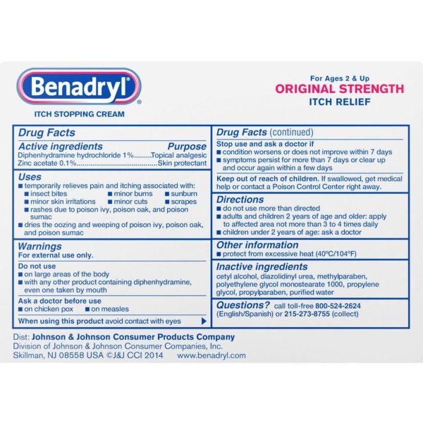 Benadryl® Original Strength Itch Stopping Cream, 1 oz.