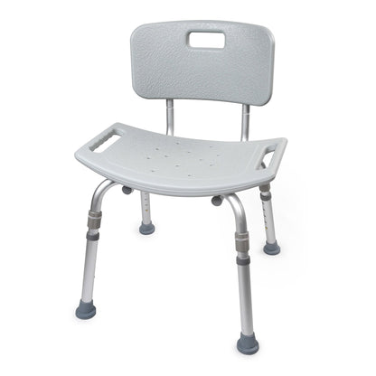 McKesson Removable Back Aluminum Bath Bench, 15.5 – 19.5 Inch, Gray, 4 ct