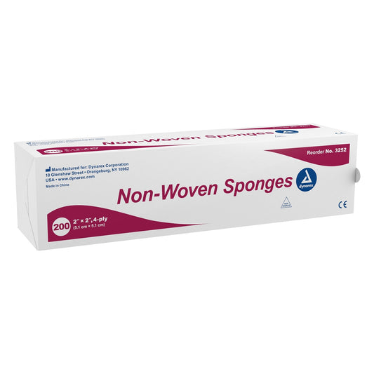 Dynarex® NonSterile Nonwoven Sponge, 2 x 2 Inch, 200 ct