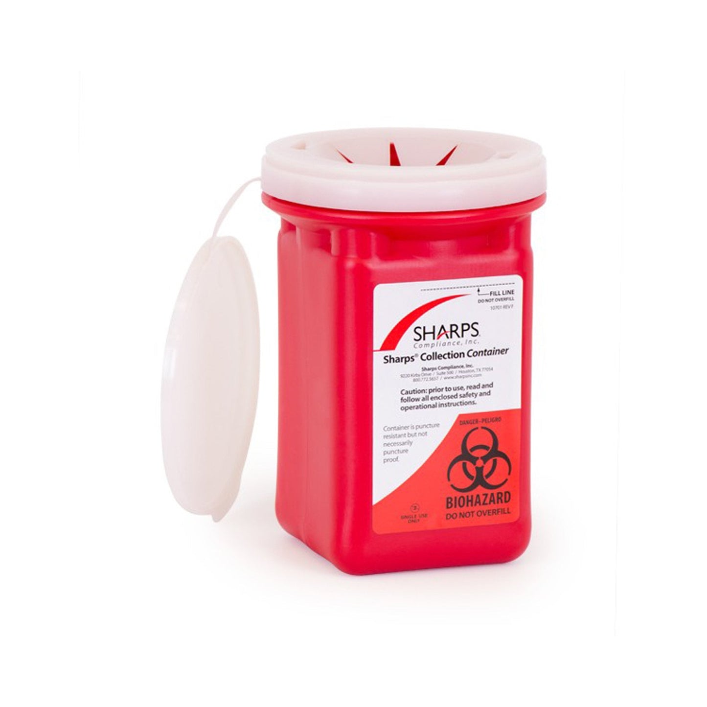 Sharps Recovery System™ Mailback Sharps Collector, 1 Quart, 4.5 x 4.5 x 7 "