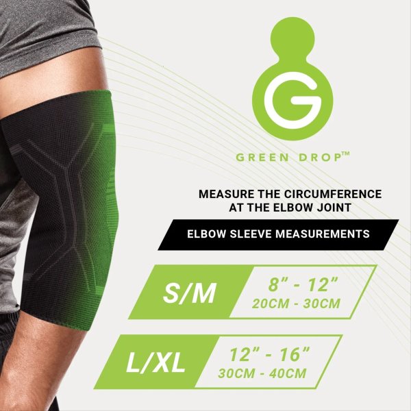 Green Drop™ Infused Compression Sleeve Elbow Support, Small/Medium