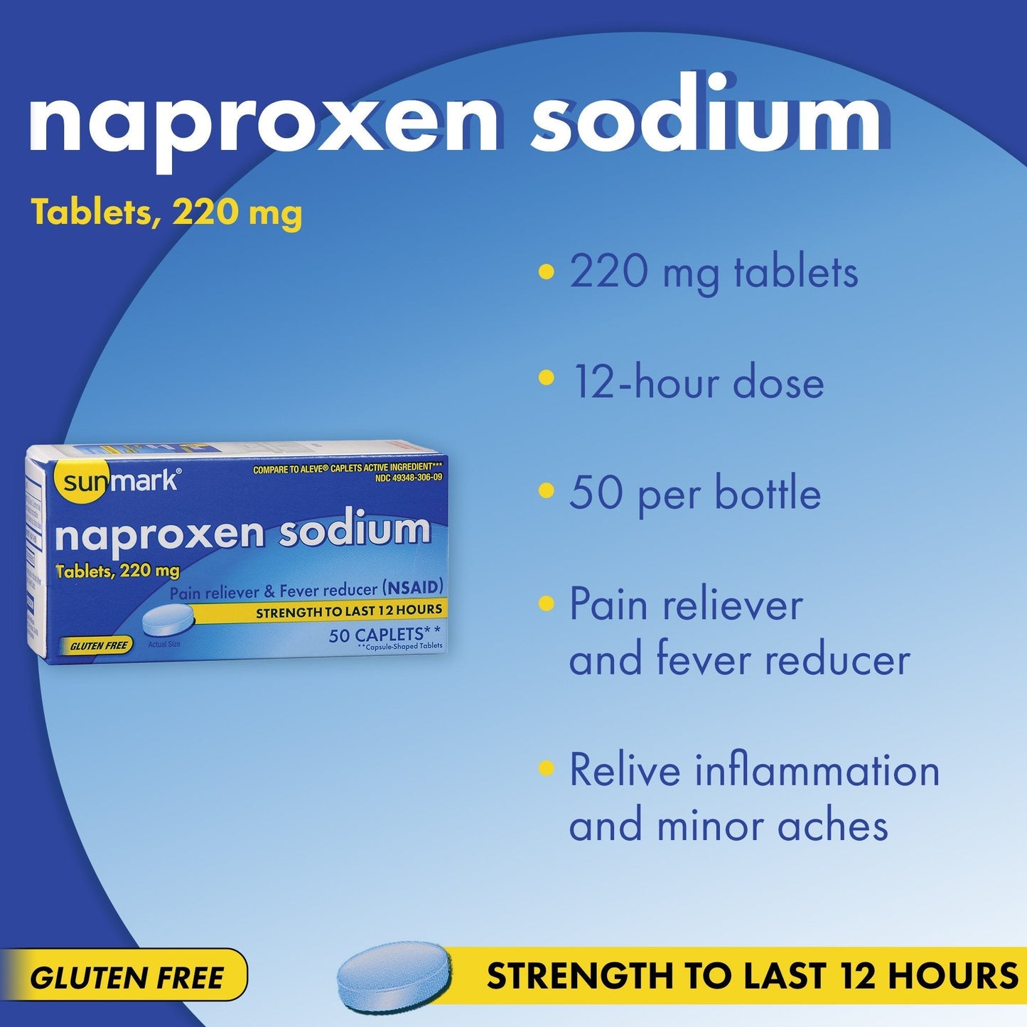 Sunmark® Naproxen Sodium Pain Relief, 50 ct