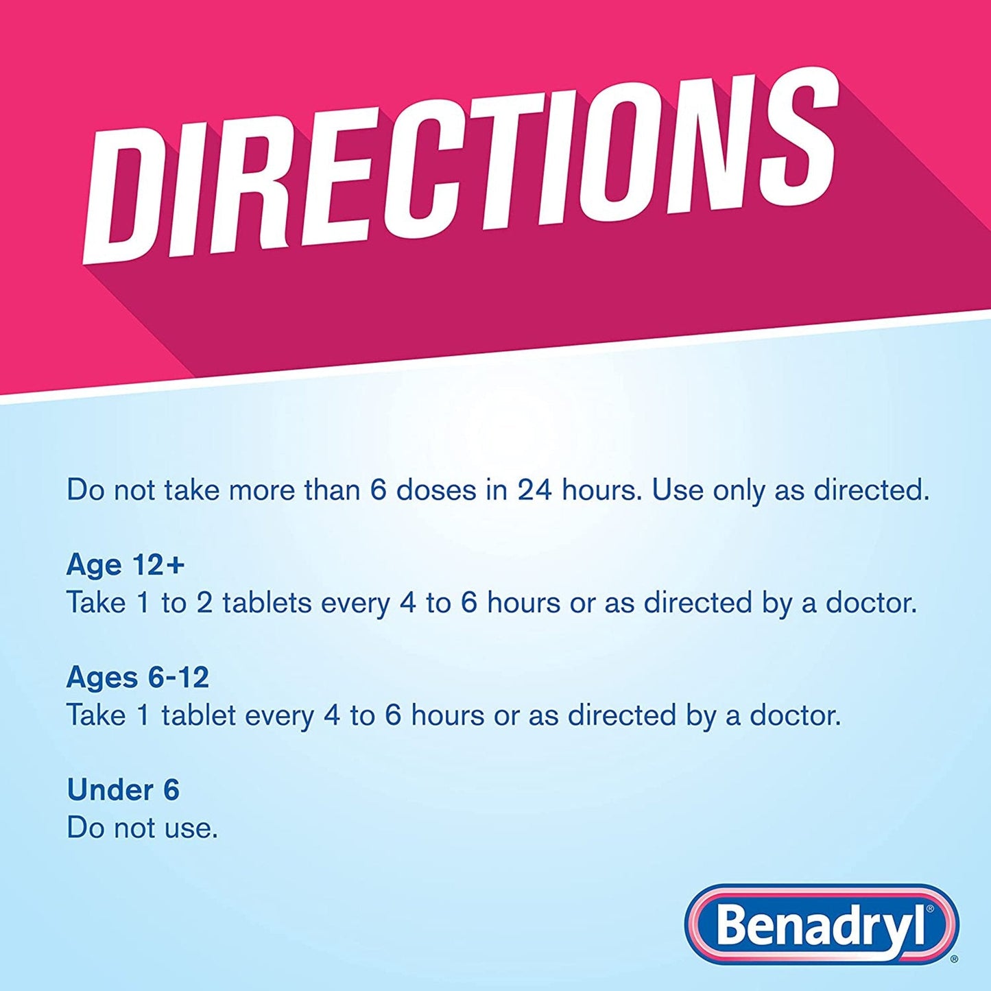 Benadryl® Ultratabs® Diphenhydramine Allergy Relief, 25 mg, 24 tablets