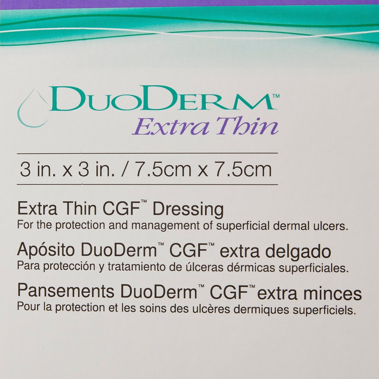 DuoDerm® Extra Thin Hydrocolloid Dressing, 3 x 3 Inch, 20 ct