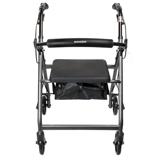 McKesson Folding Aluminum 4-Wheel Rollator, Silver