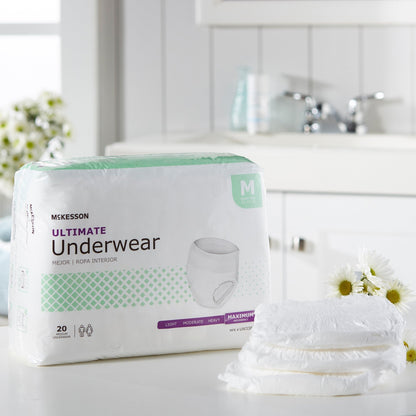 McKesson Ultimate Maximum Absorbent Underwear, Medium, 20 ct