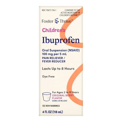 Foster & Thrive Ibuprofen Children's Pain Relief Liquid, 4 oz.