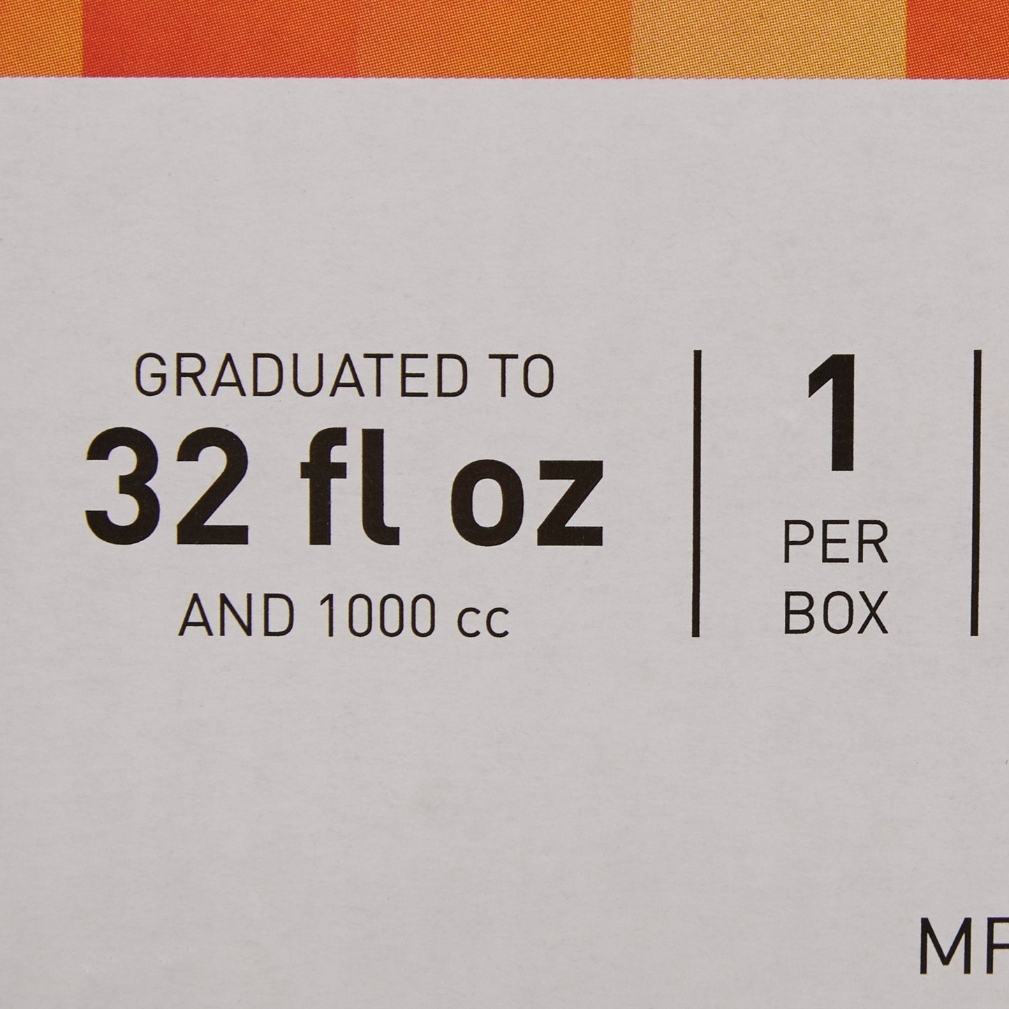 Close-up image showing graduated markings on McKesson Male Urinal, with measurements up to 32 fl oz and 1000 cc