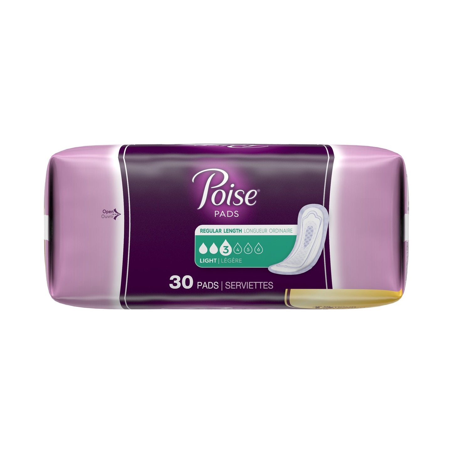 Poise Bladder Control Pads, Light Absorbency, Regular Length, 30 ct