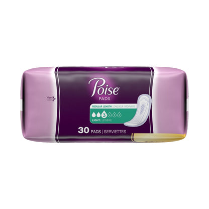 Poise Bladder Control Pads, Light Absorbency, Regular Length, 30 ct