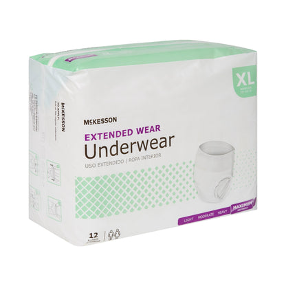 McKesson Extended Wear Maximum Absorbent Underwear, XL, 12 ct