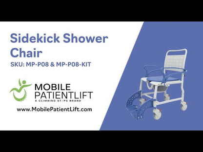 SideKick Wheeled Shower Chair Lightweight Rolling Shower Commode Chair for Assisted Bathing