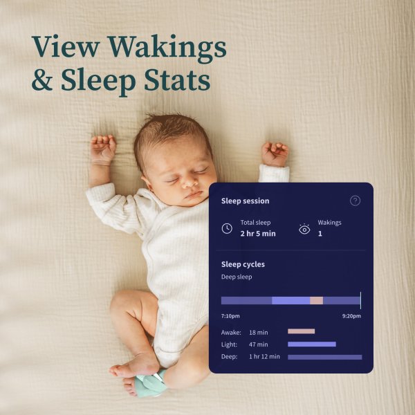 Owlet Dream Sock Smart Baby Monitor, Bedtime Blue