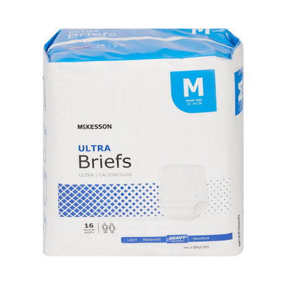 McKesson Ultra Heavy Absorbency Incontinence Brief, Medium, 16 ct